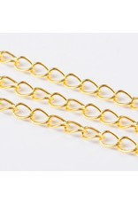 #15 Curb Chain Twisted 6x3mm Gold 1 Foot  NF