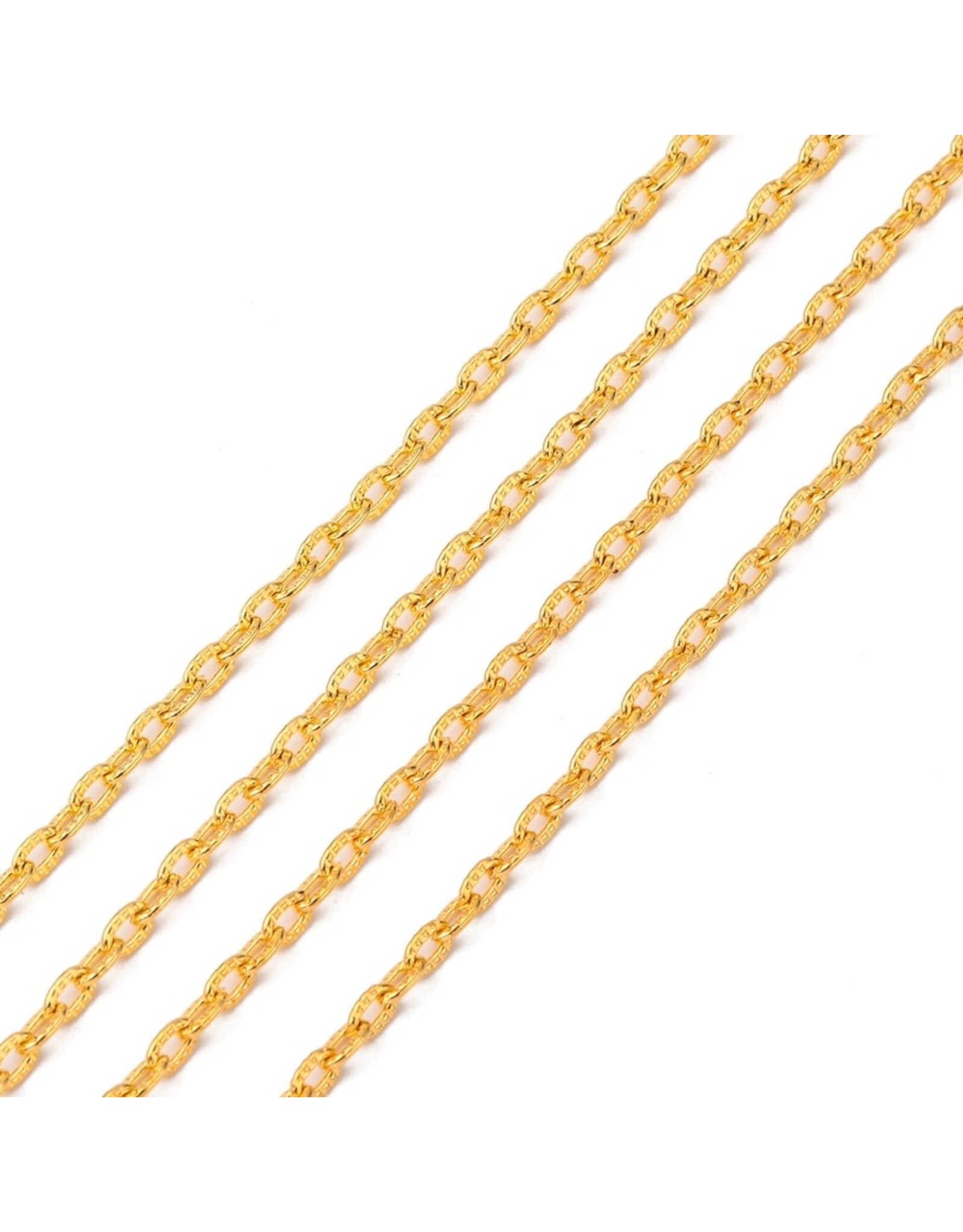 #13 Cable Chain Textured 5x3.5mm  Gold  1 Foot  NF