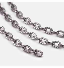 #13 Cable Chain Textured  5x3.5mm  Gunmetal  1 Foot  NF