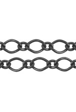 #1 Figaro Chain 3x6mm and 2.5x3mm Gunmetal  16 Feet