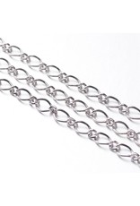 #1 Figaro Chain 3x6mm and 2.5x3mm Platinum  1 Foot NF