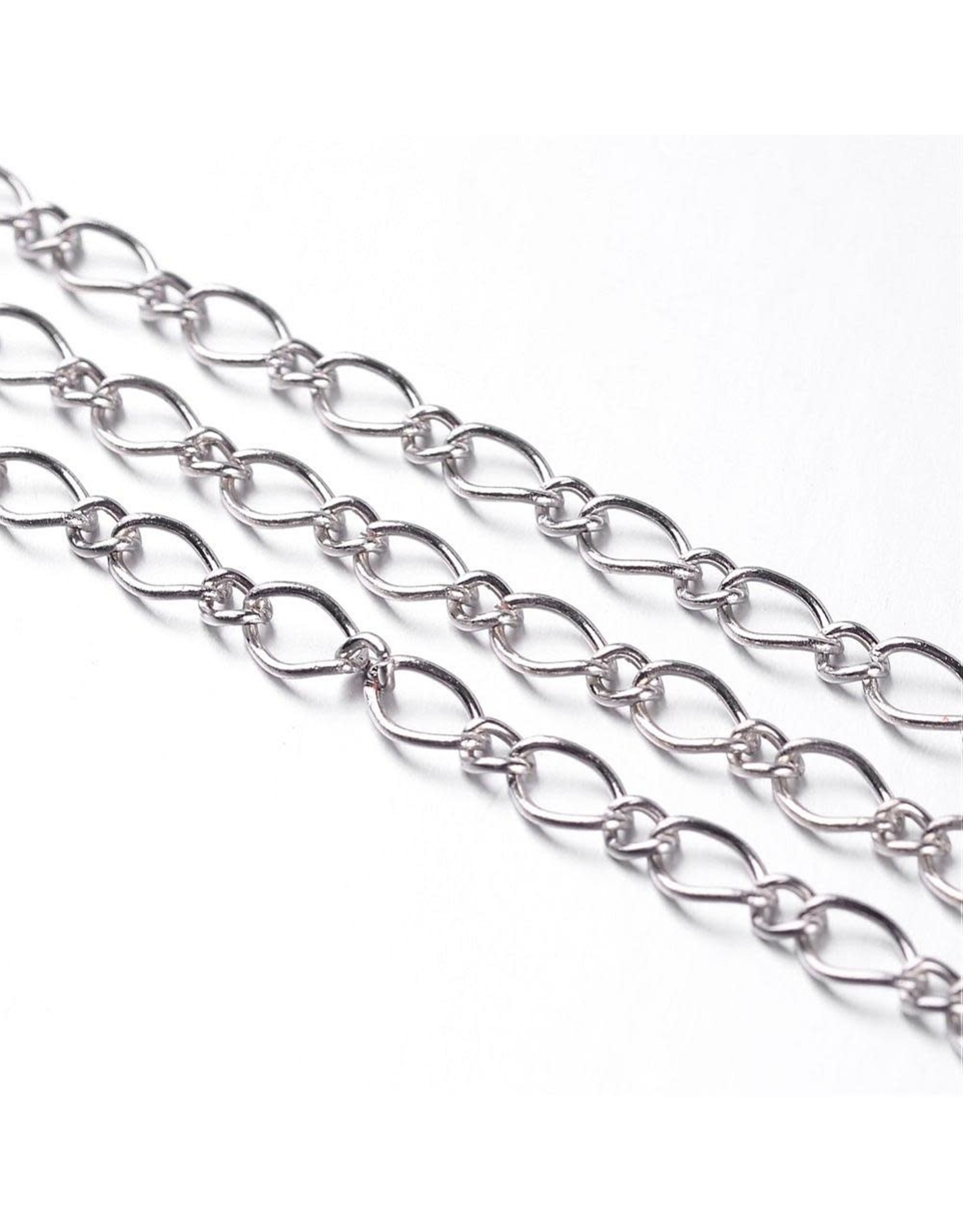 #1 Figaro Chain 3x6mm and 2.5x3mm Platinum  1 Foot NF