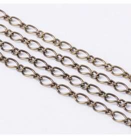 #1 Figaro Chain 3x6mm and 2.5x3mm Antique Brass  1 Foot NF