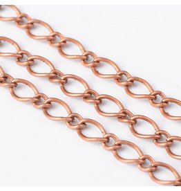 #1 Figaro Chain 3x6mm and 2.5x3mm Antique Copper  1 Foot NF