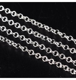 #24  Rolo Chain 2x1mm  Silver  1 Foot