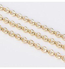 #24  Rolo Chain 2x1mm  Light Gold  1 Foot