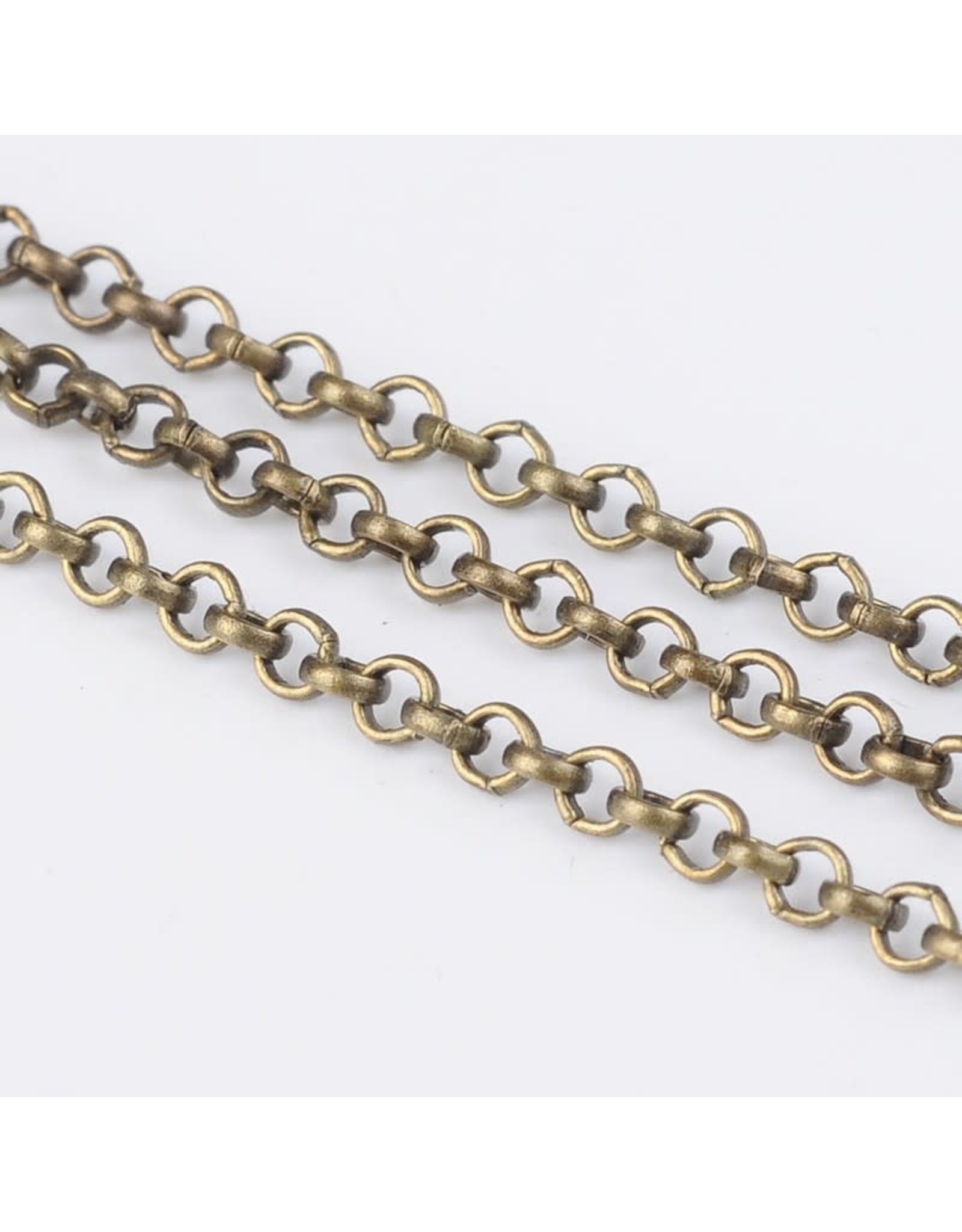 #24  Rolo Chain 2x1mm Antique Brass 1 Foot NF