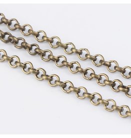 #24  Rolo Chain 2x1mm Antique Brass 1 Foot NF