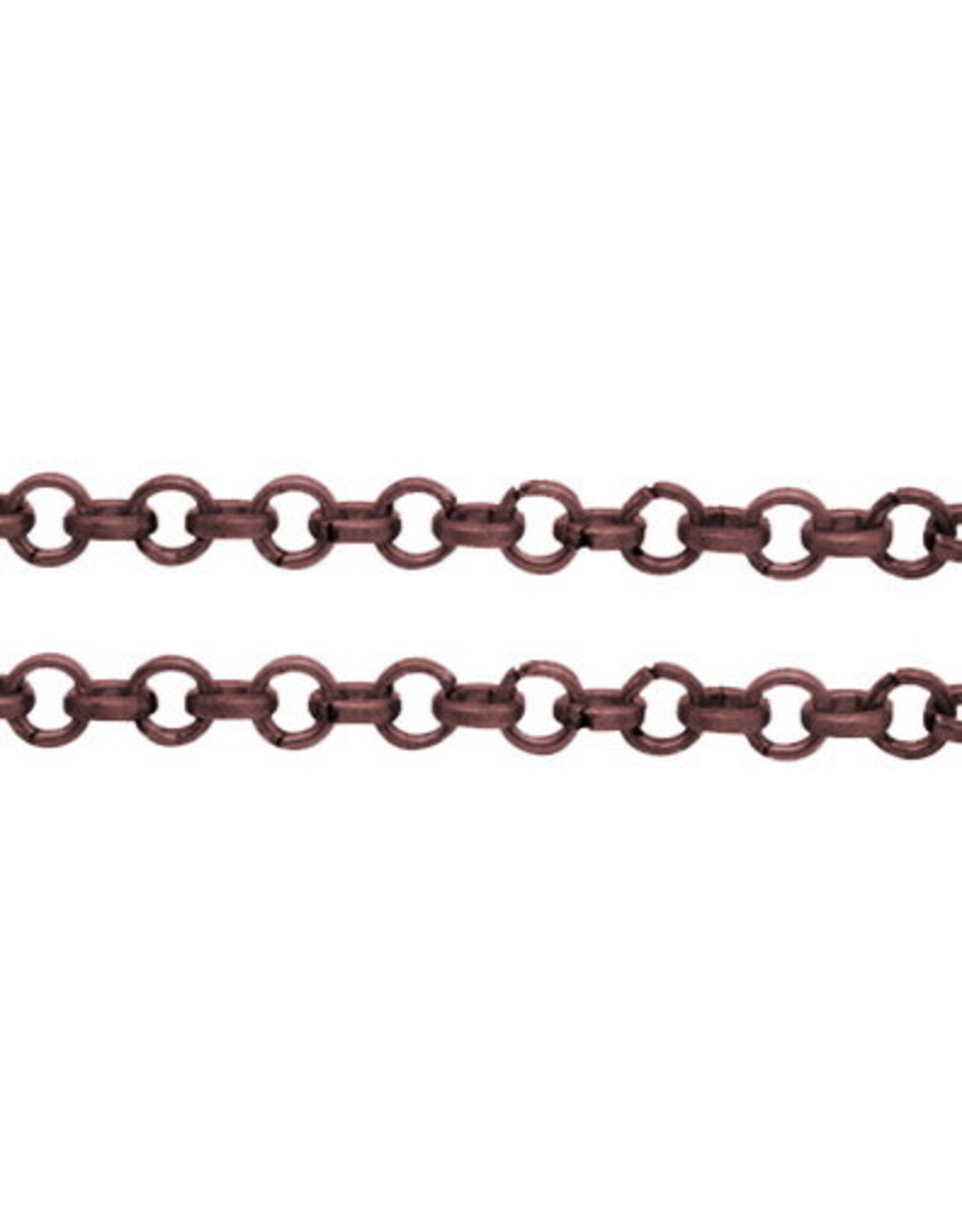 #24  Rolo Chain 2x1mm Antique Copper 1 Foot NF