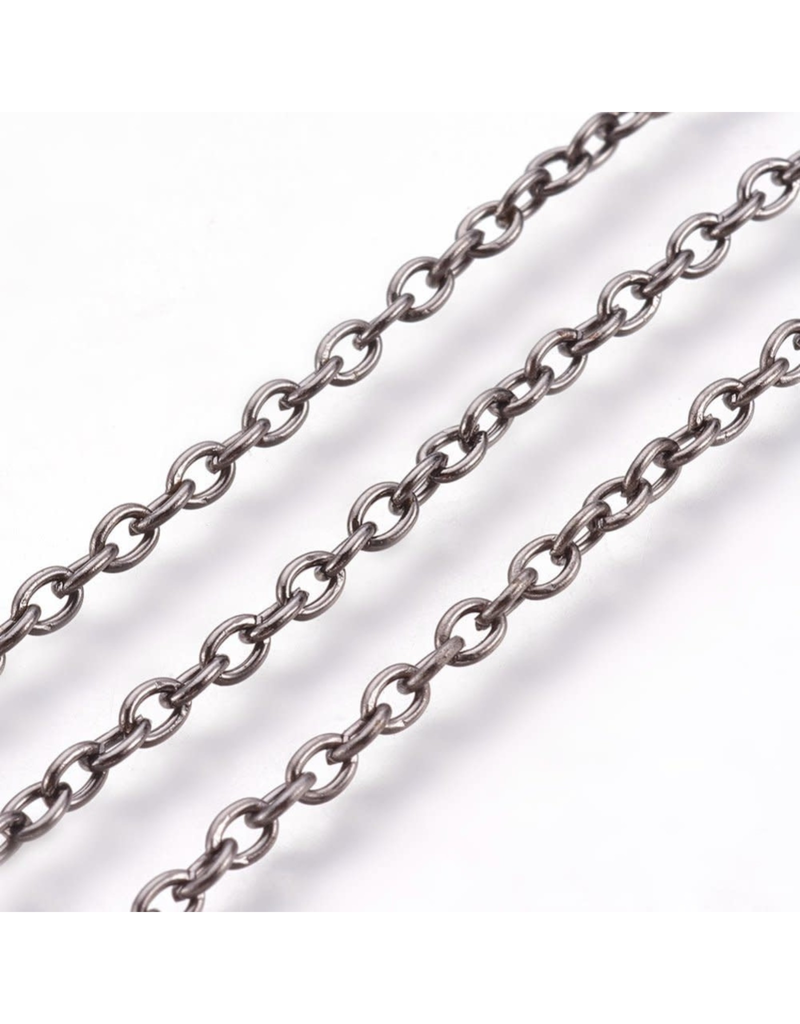 #36 Cable Chain 3x2mm  Gunmetal  16 Feet  NF