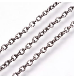 #36 Cable Chain 3x2mm  Gunmetal  16 Feet  NF