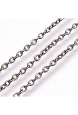 #36 Cable Chain 3x2mm  Gunmetal  1 Foot  NF