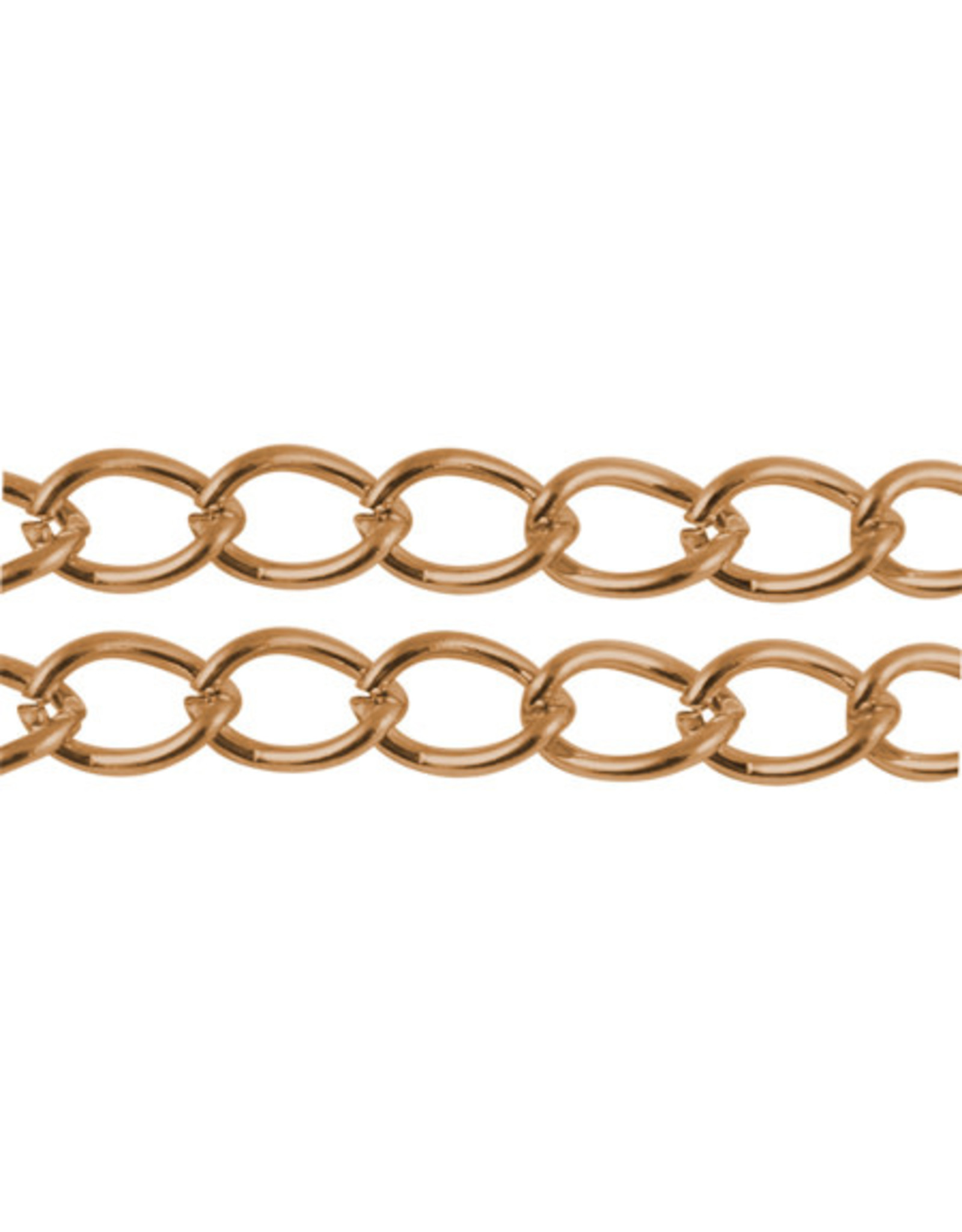 #39 Curb Chain Twisted   8x6mm  Antique Copper 16 Feet  NF