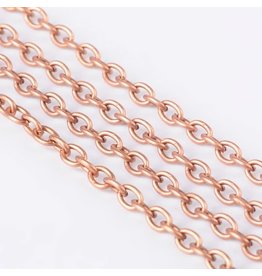 #7 Cable Chain 3x2mm   Antique Copper  1 Foot  NF