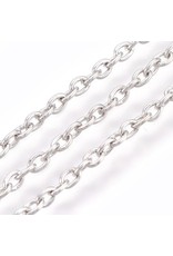 #7 Cable Chain 3x2mm  Platinum  1 Foot  NF