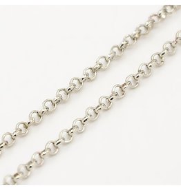 #24  Rolo Chain 2x1mm  Platinum  1 Foot