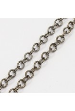 #17 Cable Chain Soldered  4x3.5mm Gunmetal  1 Foot  NF