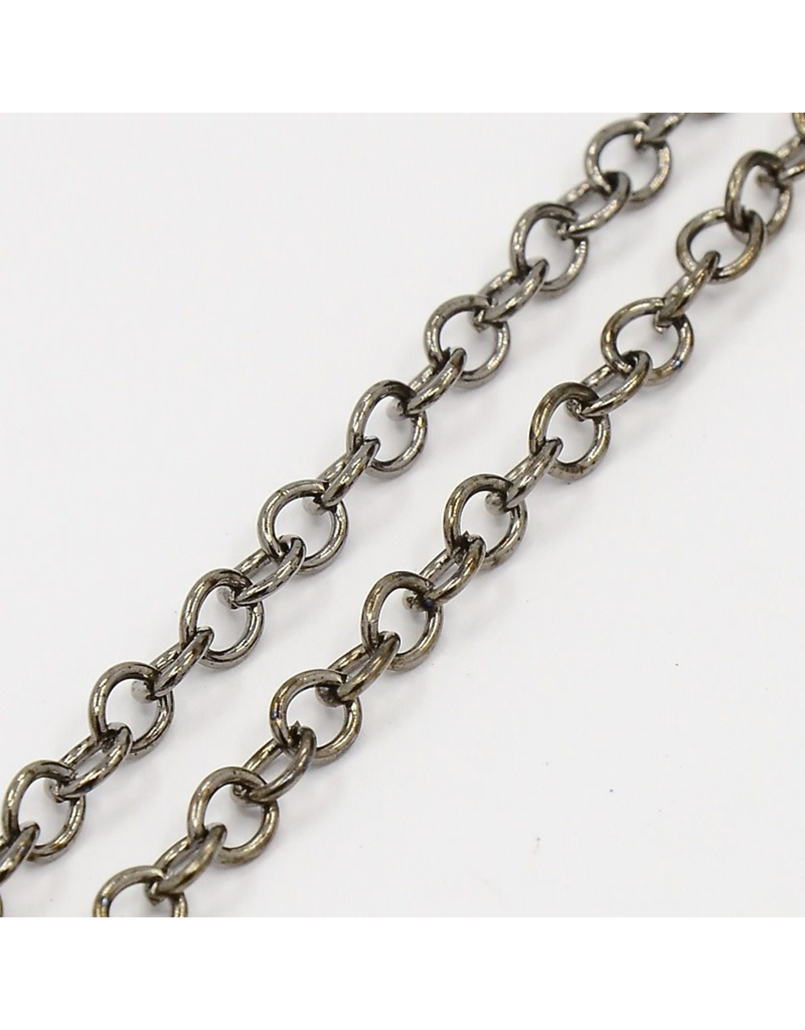 #17 Cable Chain Soldered  4x3.5mm Gunmetal  1 Foot  NF