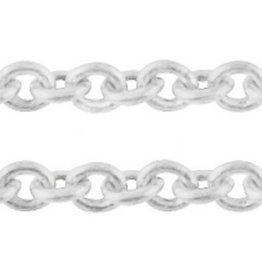 #17 Cable Chain Soldered  4x3.5mm  Platinum  1 Foot  NF