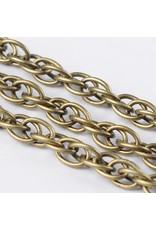 #43 Rope Twisted   6x4mm  Antique Brass 1 Foot