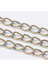 #15 Curb Chain Twisted 6x3mm Antique Brass 1 Foot  NF