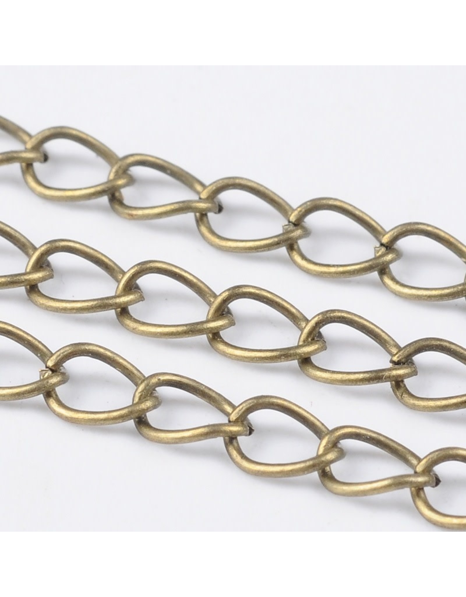 #15 Curb Chain Twisted 6x3mm Antique Brass 1 Foot  NF