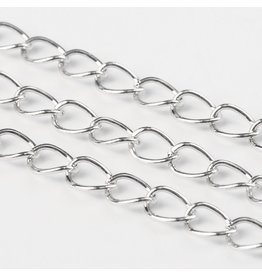 #15 Curb Chain Twisted 6x3mm Platinum 1 Foot NF