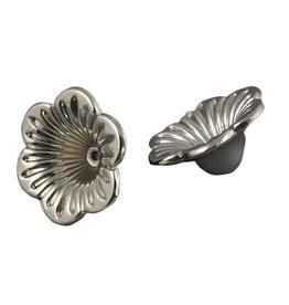 20mm  Bead Cap Flower  Metalized Plastic Platinum   x20  NF