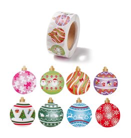 Sticker Christmas Balls  21x25mm  x500