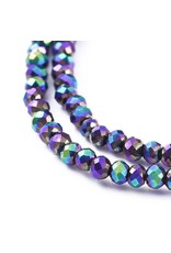 2x1.5mm Rondelle Opaque Purple Green AB  x200