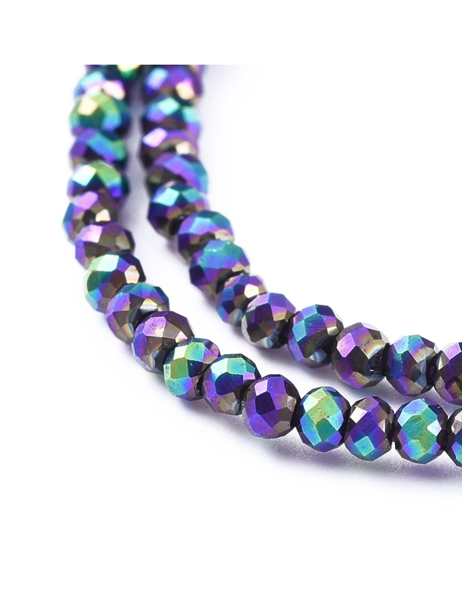 2x1.5mm Rondelle Opaque Purple Green AB  x200