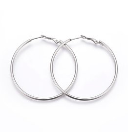 Hoop Earring Round 51mm Stainless Steel  x1 Pair