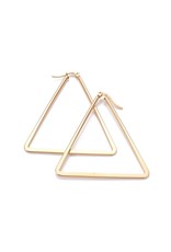 Hoop Earring Triangle 54x51mm Gold Stainless Steel  x1 Pair
