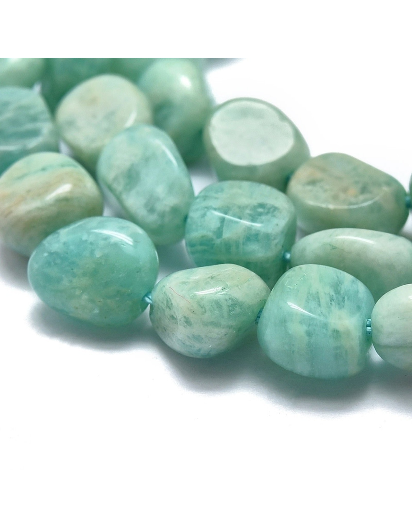 Amazonite  8mm Nugget Blue   15” Strand  Approx  x35
