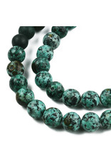 Jasper Dyed 8mm Turquoise Blue Matte 15” Strand Approx x46