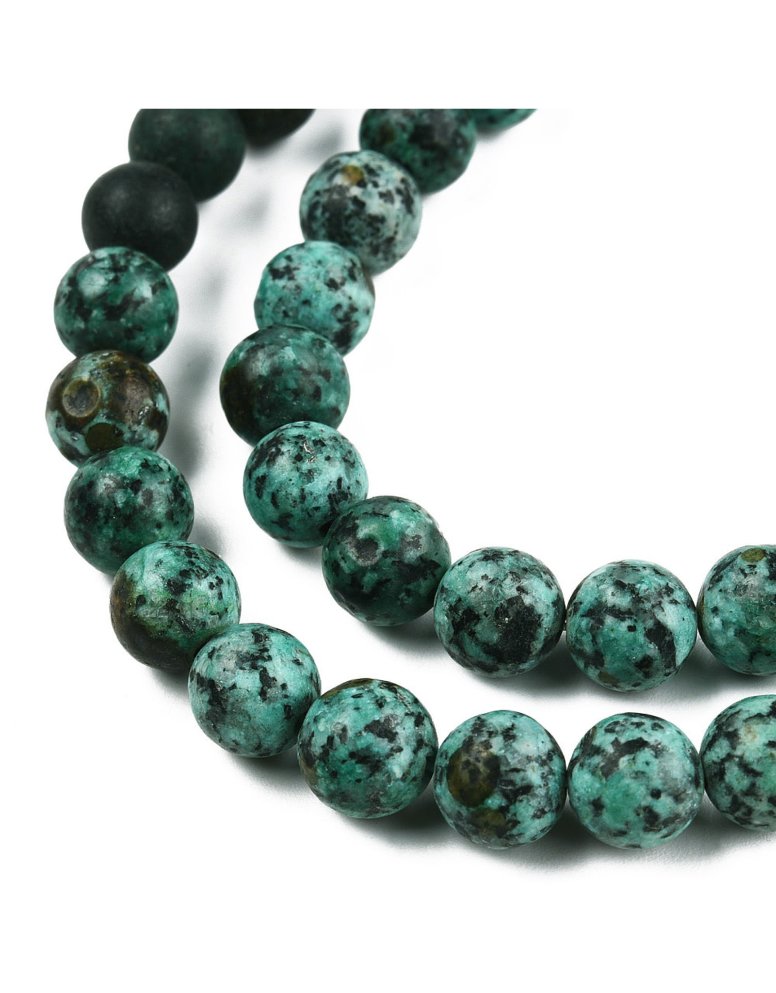 Jasper Dyed 8mm Turquoise Blue Matte 15” Strand Approx x46