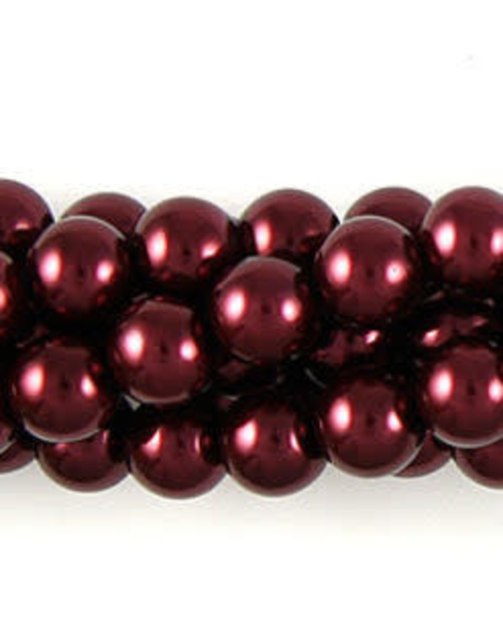 Glass Pearls  Burgundy Round 4mm Strand  about x100