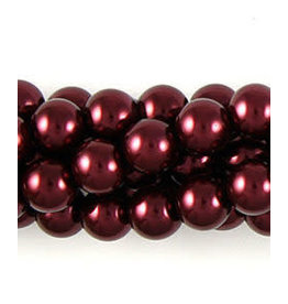 Glass Pearls  Burgundy Round 4mm Strand  about x100