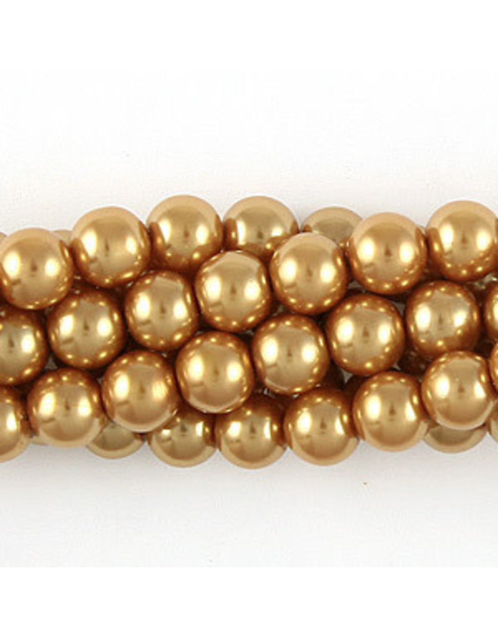 Glass Pearls Gold Round 4mm Strand  about x100
