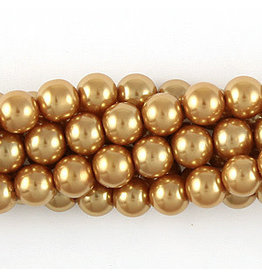 Glass Pearls Gold Round 4mm Strand  about x100