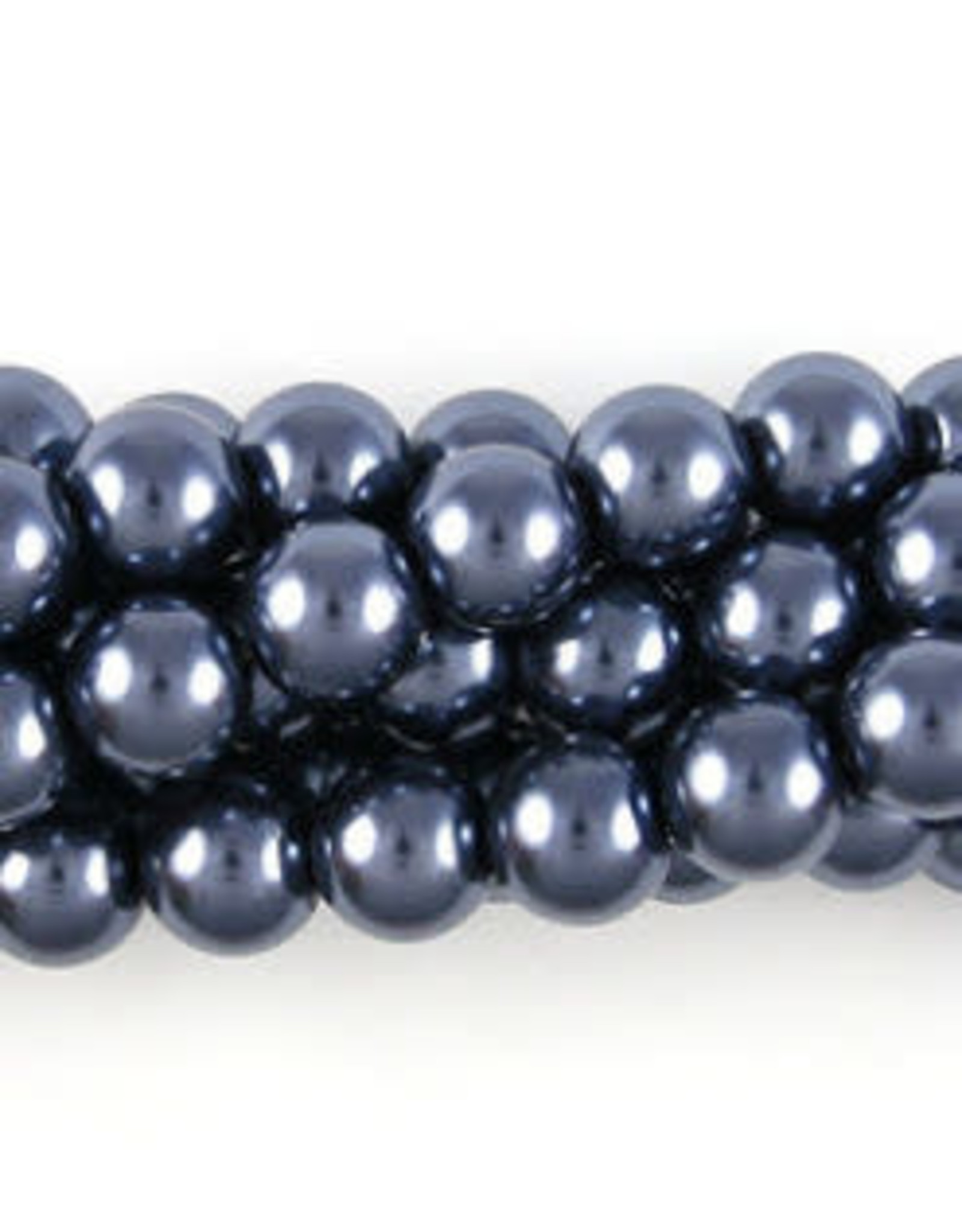 Glass Pearls  Dark Grey Round 4mm Strand  about x100
