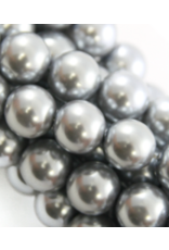Glass Pearls  Light Grey Round 4mm Strand  about x100