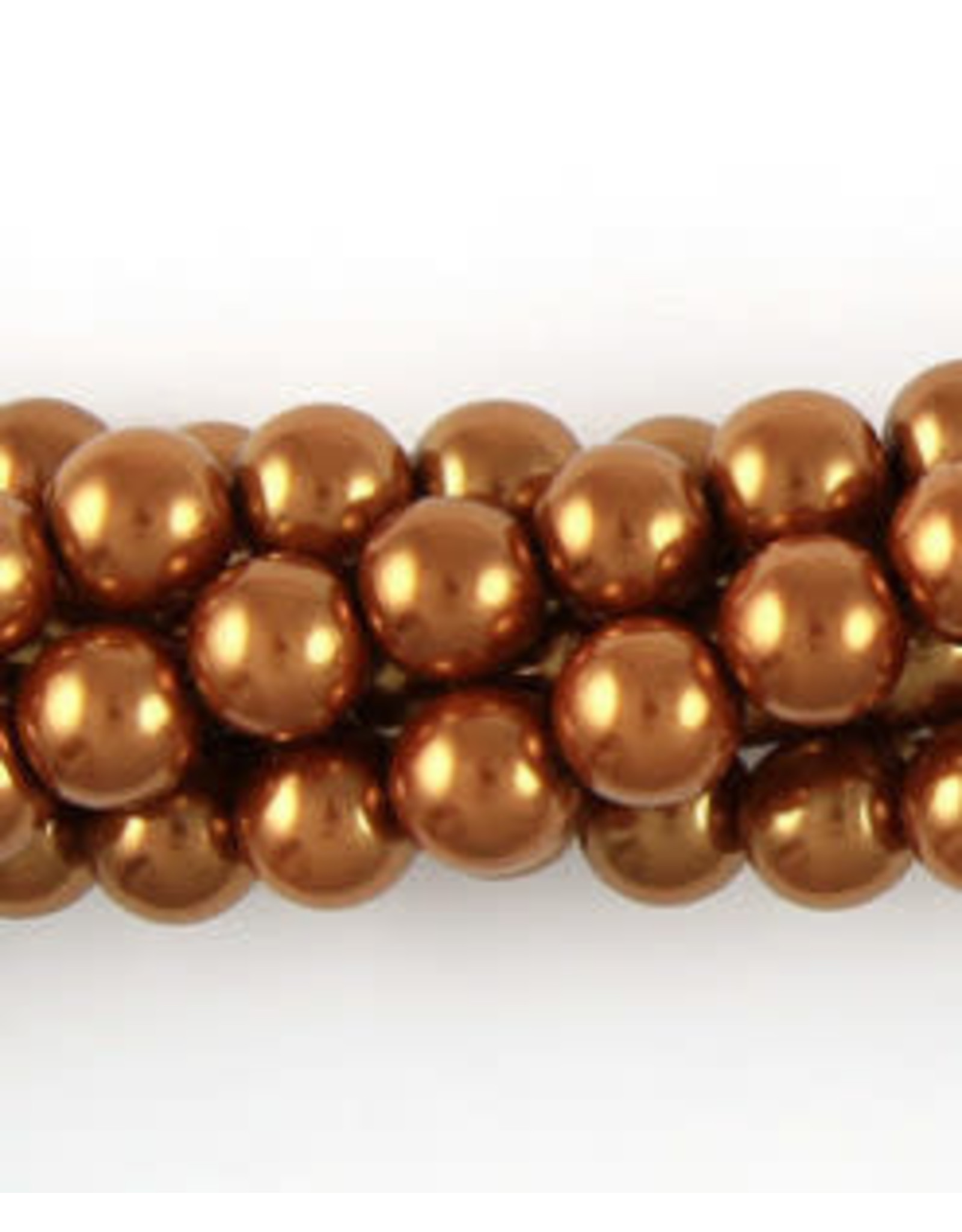 Glass Pearls  Copper Round 4mm Strand  about x100