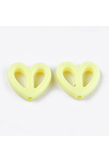 16mm Acrylic Heart, Hole 1.5mm  Random Assorted Colours x50