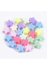 10mm Acrylic Star  Hole 3mm  Random Assorted Colours x100