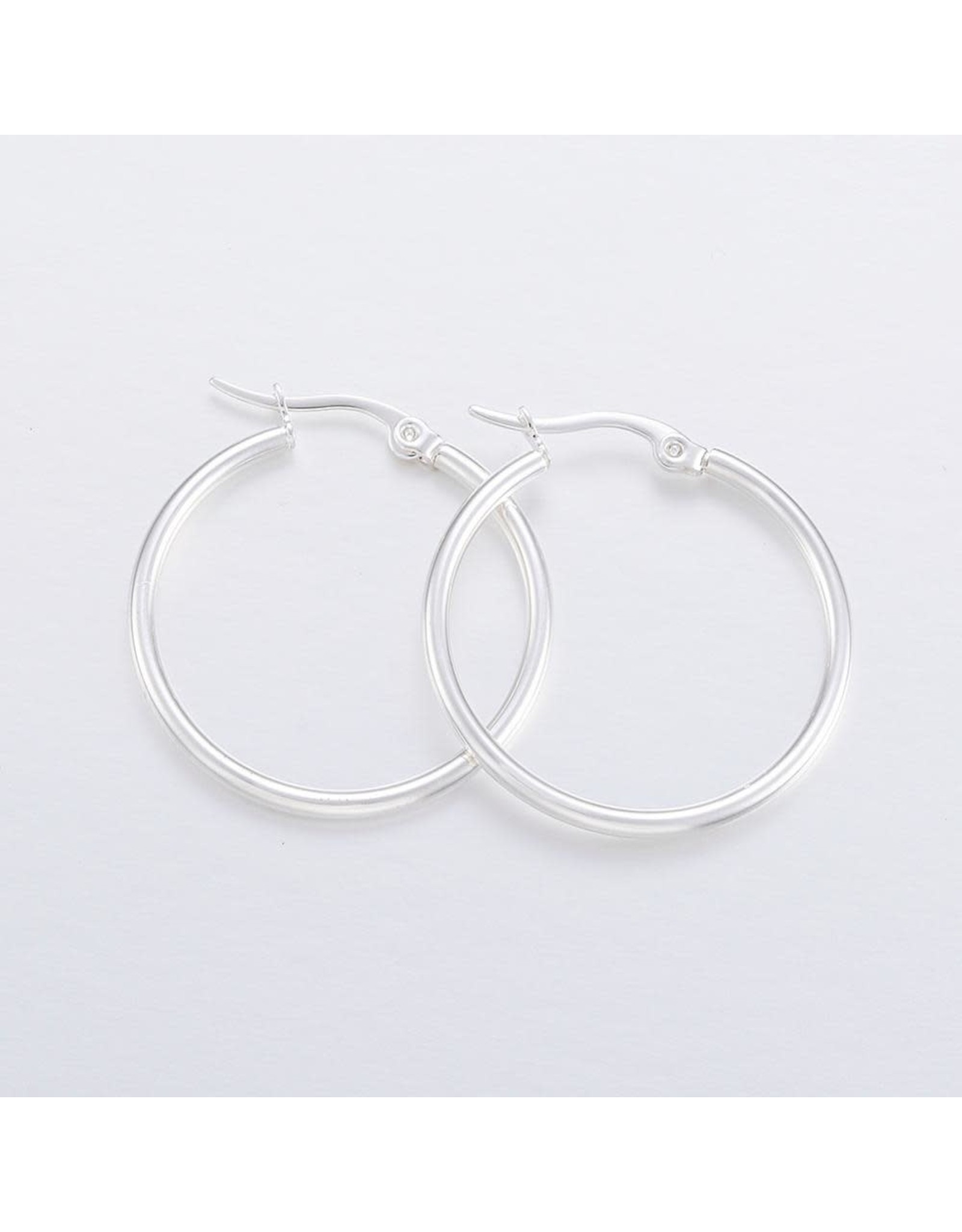 Hoop Earring 31mm  Stainless Steel  x1 Pair