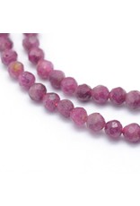 Natural Ruby Faceted 3.5mm 15” Strand  apprx  100 beads