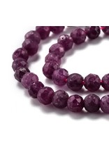 Natural Ruby Faceted  4mm 15” Strand  apprx  105 beads