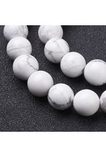 Howlite  6mm  White/Grey  15” Strand  approx  x60 Beads