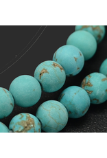 Howlite 8mm  Blue Matte 15” Strand  approx  x46 Beads